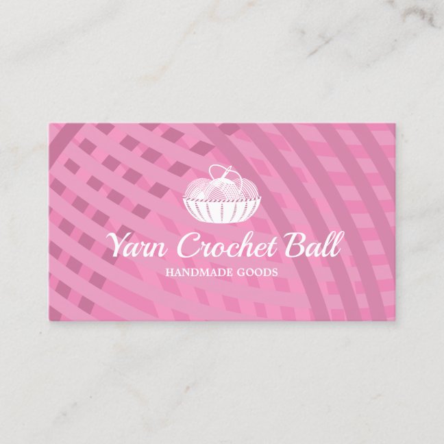 Yarn Ball Knitting Crochet Pink Business Card