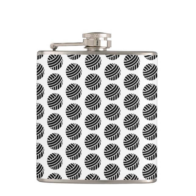 Yarn Ball Print Crafts Hip Flask (Front)