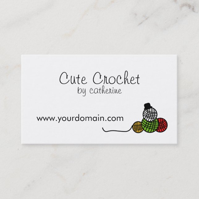 Yarn Ball Snowman Christmas Knit Crochet Business Card (Front)