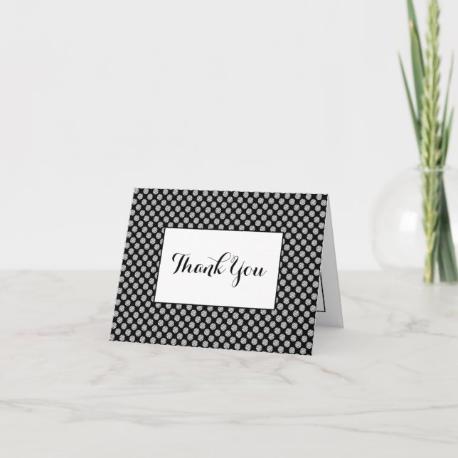 Yarn Balls Pattern + Your Text Craft Maker Letterpress Thank You Card (Front)