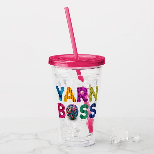 Yarn Boss Acrylic Tumbler (Front Ice)