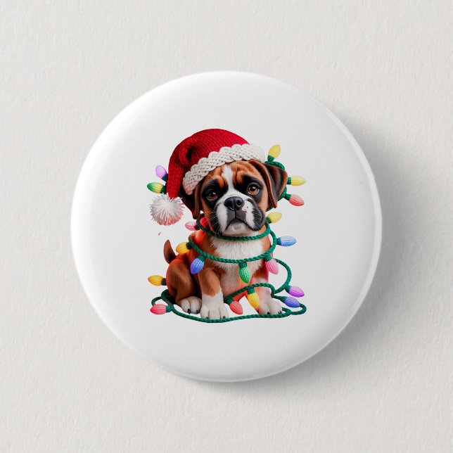 Yarn Boxer Dog Sewing Knitting Crocheting Christma Button (Front)