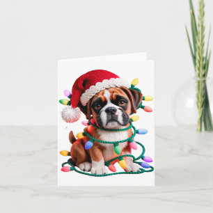 Yarn Boxer Dog Sewing Knitting Crocheting Christma Card