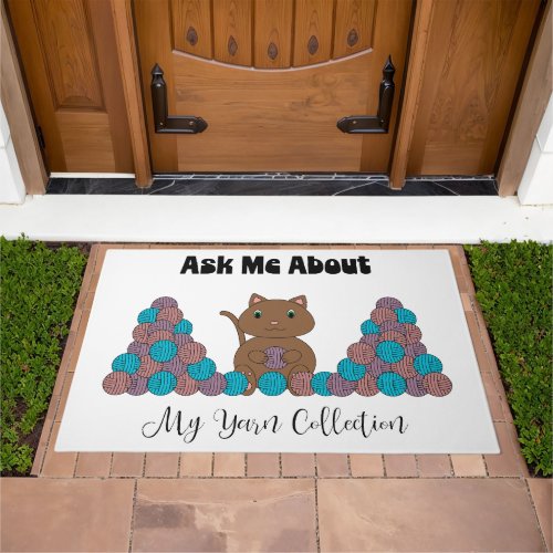 Yarn Collection Cute Cat Doormat