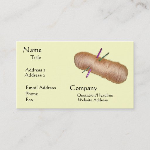 Customizable Yarn Crafts Business Card