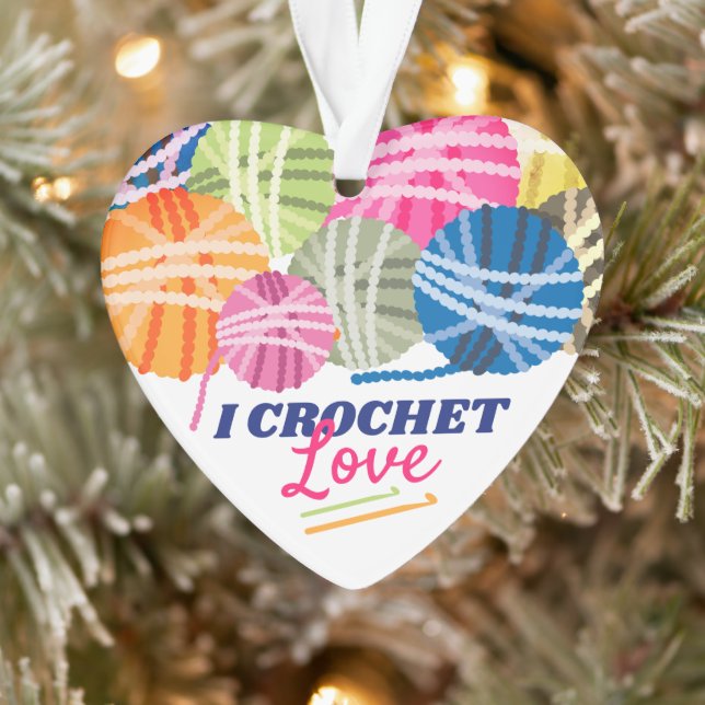 Yarn crochet hooks love personalized Christmas Ornament (Tree)