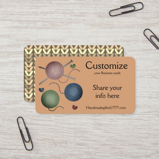 Yarn/Crochet/Knitting Business Cards (Front/Back In Situ)