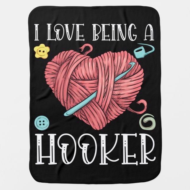 Yarn Crocheting Knitting Day Baby Blanket (Front)