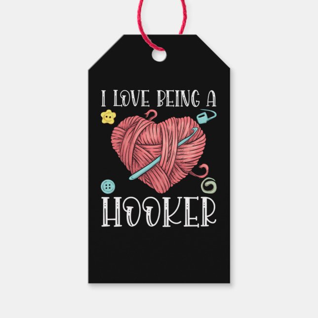 Yarn Crocheting Knitting Day Gift Tags (Front)