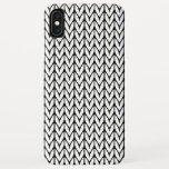 Yarn Design Chevrons Knit Style On Black Iphone Xs Max Case at Zazzle