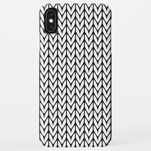 Yarn Design Chevrons Knit Style on Black iPhone XS Max Case