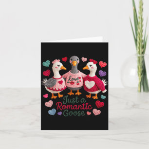 Yarn Funny Valentine Just A Romantic Goose Hearts Card