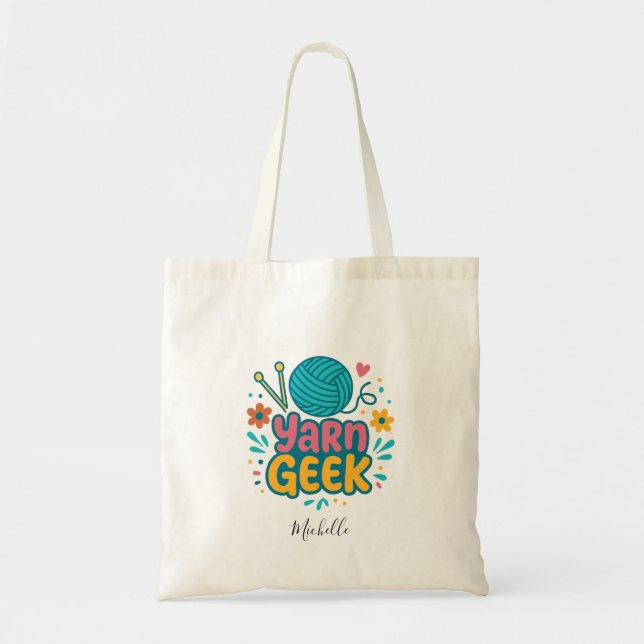 Yarn Geek Knitting Personalized Tote Bag (Front)