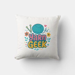 Yarn Geek Knitting Throw Pillow