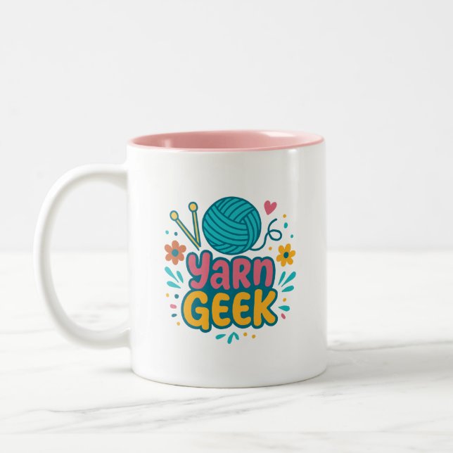 Yarn Geek Knitting Two-Tone Mug (Left)