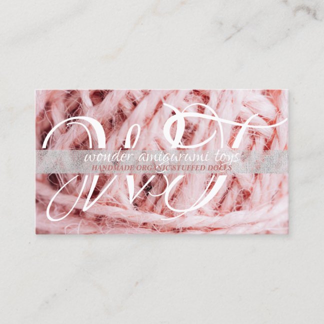 Yarn handmade crochet amigurumi knit business card