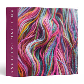 Yarn Handspun Knitting Patterns Photograph Pink 3 Ring Binder