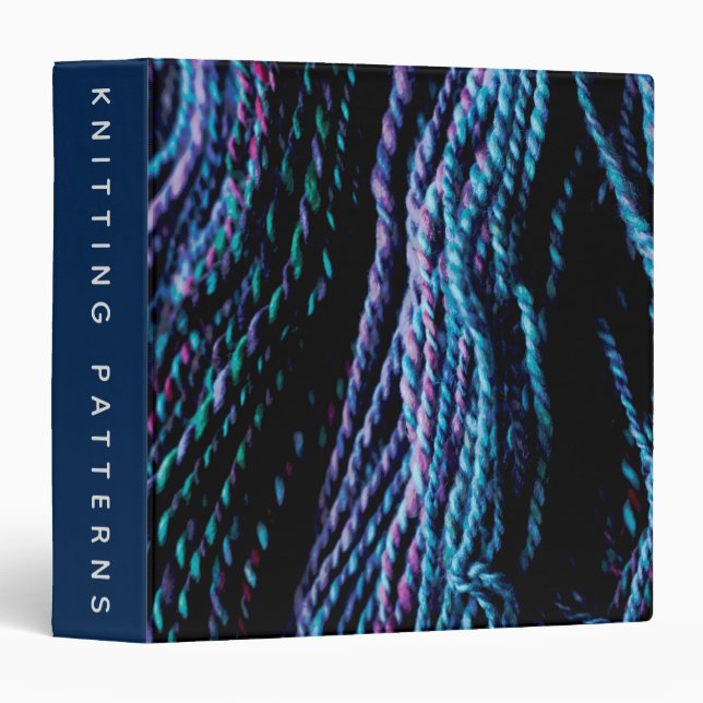 Yarn Handspun Knitting Patterns Photograph Purple 3 Ring Binder (Front/Spine)