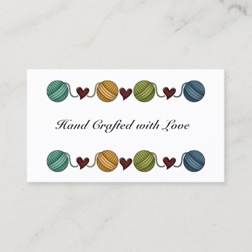 Yarn, Heart Border Business Card