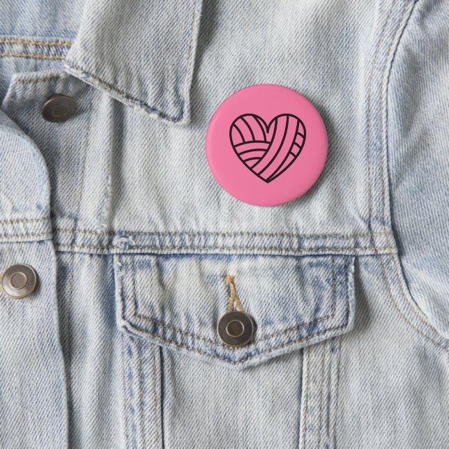 Yarn Heart • Crafts Pinback Button (In Situ)