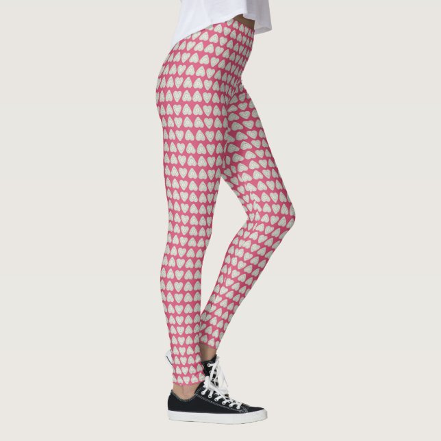 Yarn Heart Crochet Crafts White + Pink Leggings (Right)