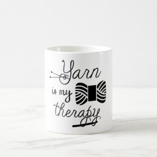 Yarn Is My Therapy Center Design Coffee Mug