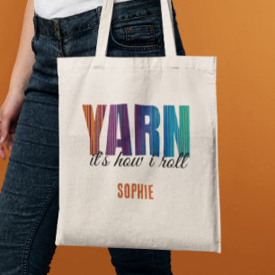 Yarn It's How I Roll Knitting Lovers Tote Bag