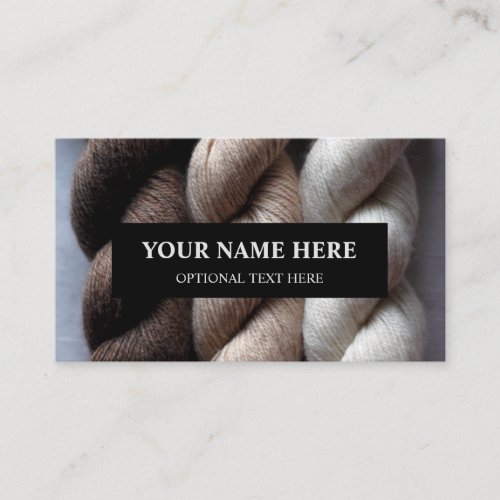Yarn Knitting Brown Beige Cream Alpaca Yarn Business Card