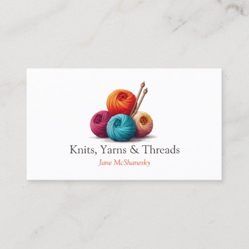 Yarn Knitting Crochet Craft Business Business Card