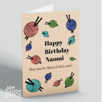 Yarn/Knitting/Crochet Customisable Birthday Card