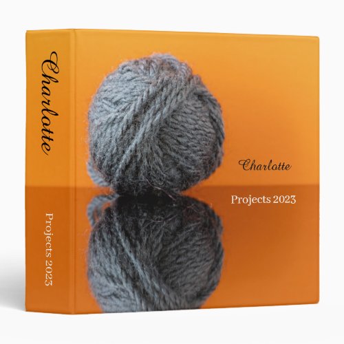 Yarn knitting crochet hobby crafting handmade wool 3 ring binder