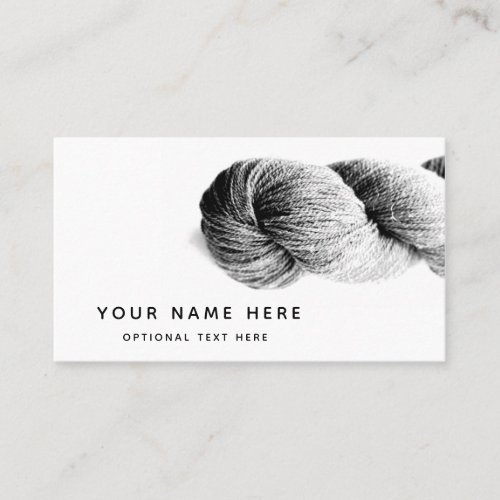 Yarn Knitting Fiber Arts Modern Minimal Grey Business Card