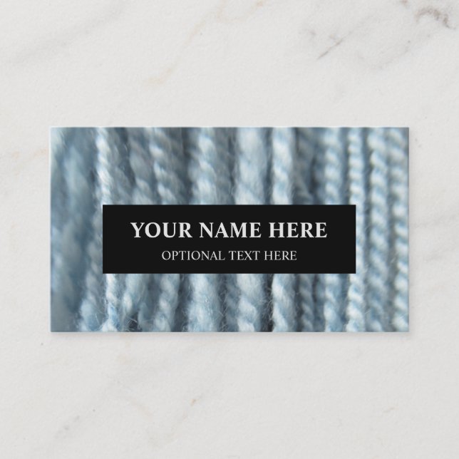 Yarn Knitting Handspun Pastel Blue Photograph Business Card (Front)
