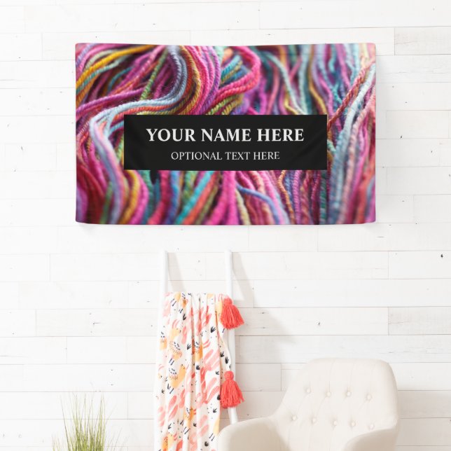 Yarn Knitting Handspun Texture Pink Photograph II Banner (Insitu)