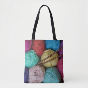 Yarn Knitting Project Tote Bag