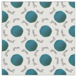 Yarn Print / Teal Yarn Balls Pattern Fabric