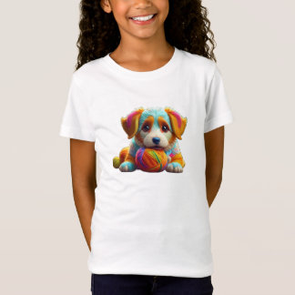 Yarn Puppy Colorful Doggy Made of Yarn T-Shirt