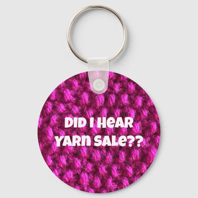 Yarn Sale Pink Knit Photo Love Knitting Keychain (Front)