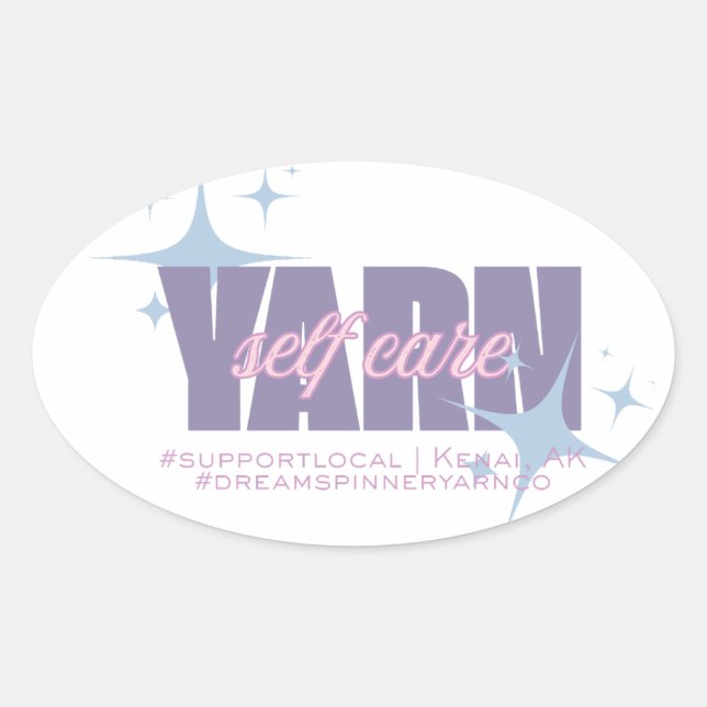 Yarn Self Care Oval Sticker (Front)