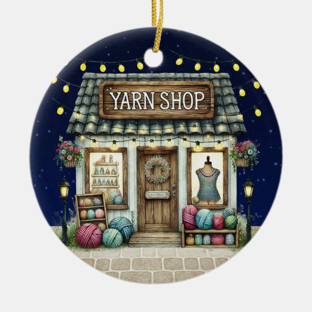 YARN Shop  Ceramic Ornament (Front)