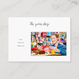 Yarn shop QR code photo yarn knitting crochet wool Business Card