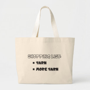 Yarn Shopping List Large Tote Bag