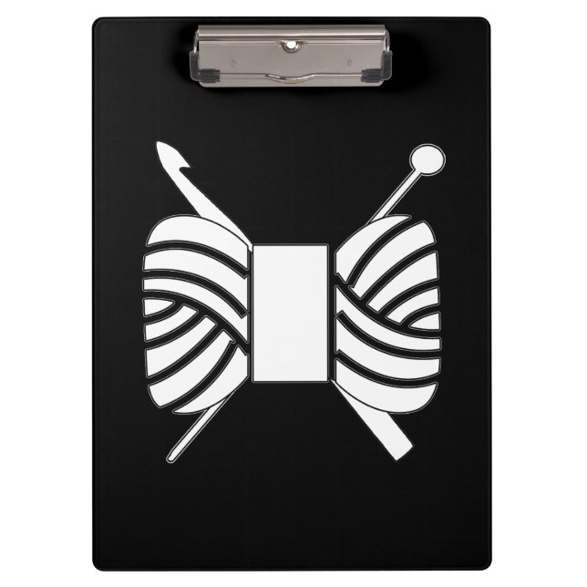 Yarn Skein Knit & Crochet Crafts {Dark} Clipboard (Front)