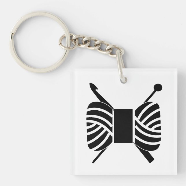 Yarn Skein Knit Crochet Crafts Keychain (Front)