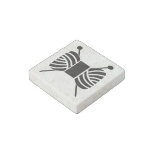 Yarn Skein • Knitting Needles Crafts Stone Magnet