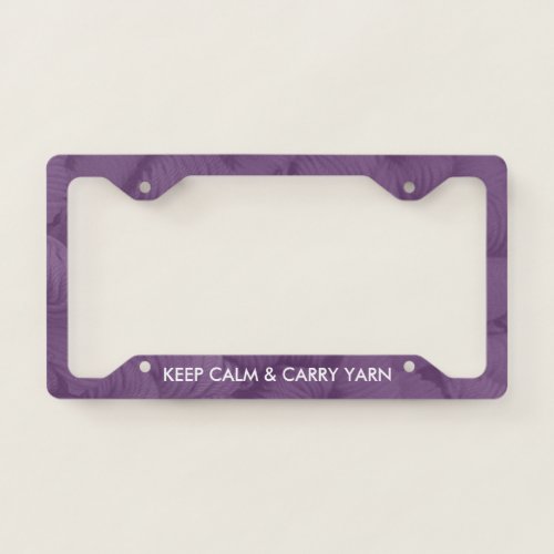 Yarn Skein Pattern _ Any Color Text License Plate Frame