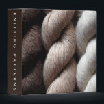 Yarn Skeins Brown Beige Photograph 3 Ring Binder<br><div class="desc">This binder features a photograph of three skeins of alpaca yarn in neutral colors. This binder would be perfect for anything,  especially any patterns you have printed out.  Text on the spine can be personalized.</div>