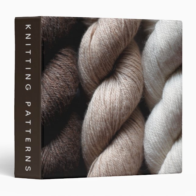 Yarn Skeins Brown Beige Photograph 3 Ring Binder (Front/Spine)