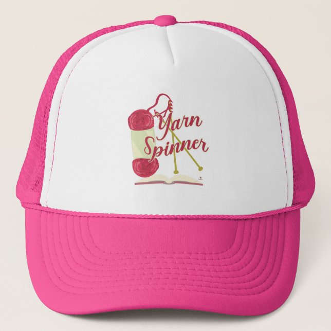 Yarn Spinner Storyteller Epic Writer Cartoon Trucker Hat (Front)