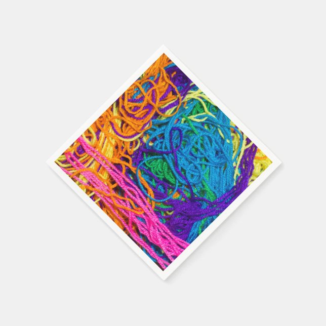 Yarn Tangles Cocktail Paper Napkins (Corner)